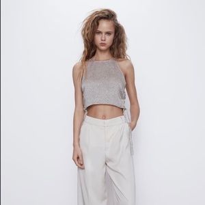 ZARA Ruched Crop Top